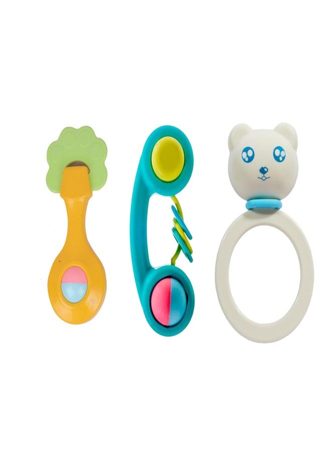 Lefan Rattle Set for Babies 0-6 Months Rattle and Teether Toys for Baby Toys Rattle Toy for New Born Early Development Toys for Baby Return Gifts for Kids Baby Shower Gifts-Set of 3 Pcs - Image 1